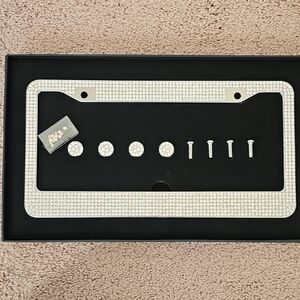 Rhinestone License Plate Frames Set Of 2